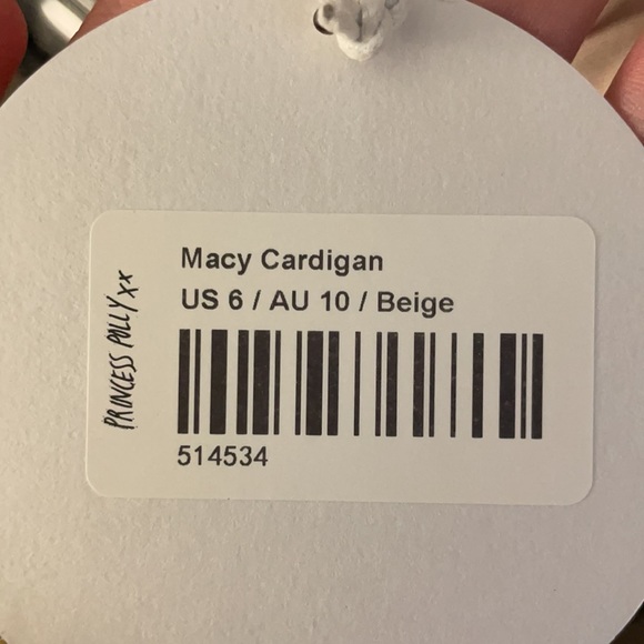 SOLD NWT Princess Polly Beige Pearl Button Cardigan - Picture 4 of 4